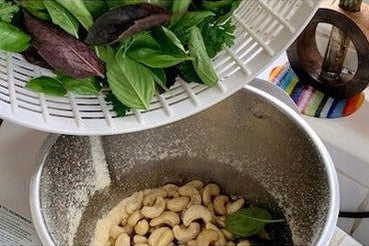 Fresh Basil and Cashew Ingredients for Basil Dip