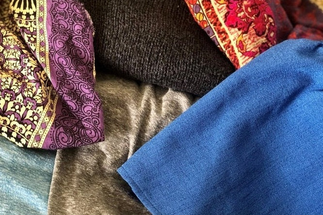 Pile of clothing to be recycled