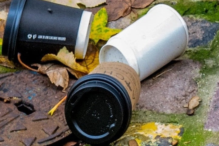 coffee cups on ground