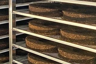 Treerings on shelf in factory