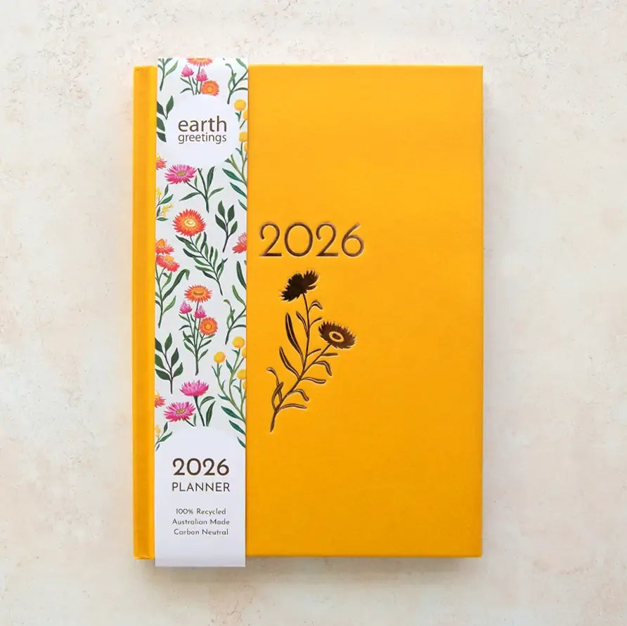 Earth Greetings 2026 Diary Planner - Wattle Cover