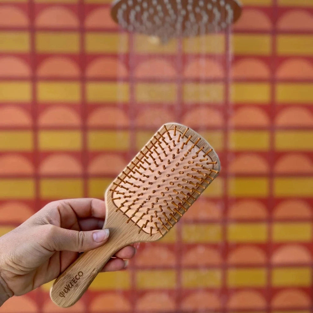 Ever Eco Bamboo Paddle Brush in Shower.