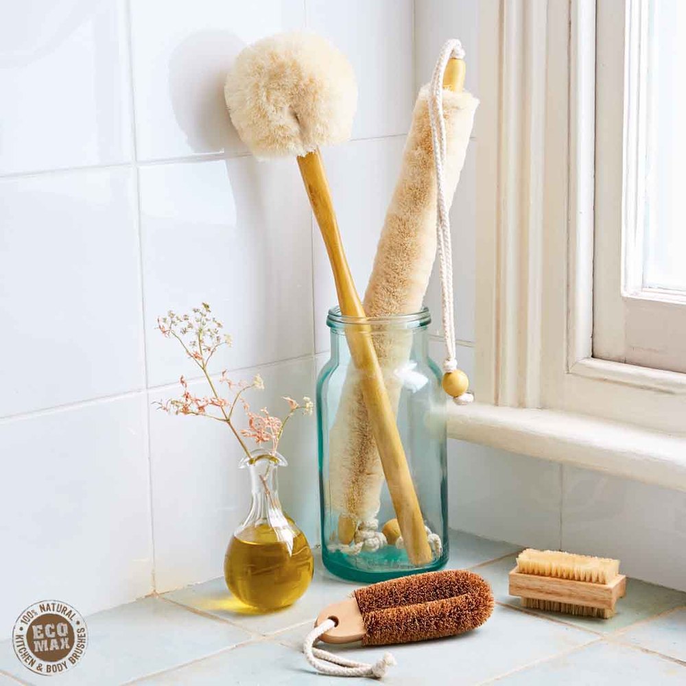 Eco Max Wet & Dry Back Brush - Coir Handle with Cotton Cord