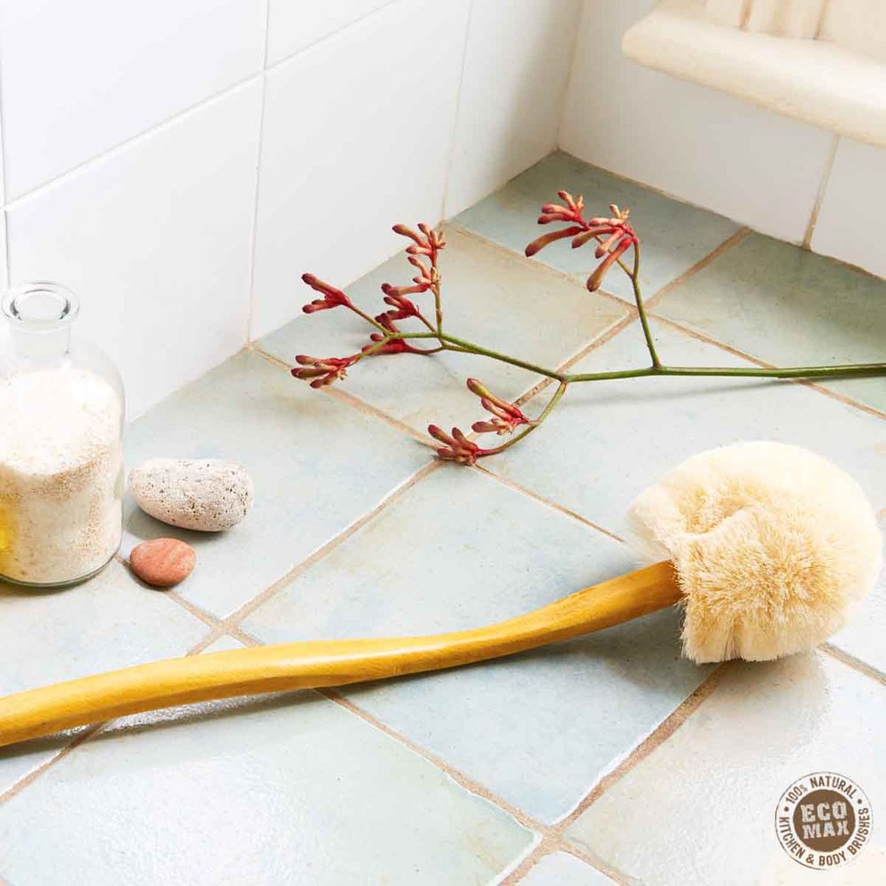 Eco Max Back Brush - Sisal Fibre With Extra Long Wood Handle