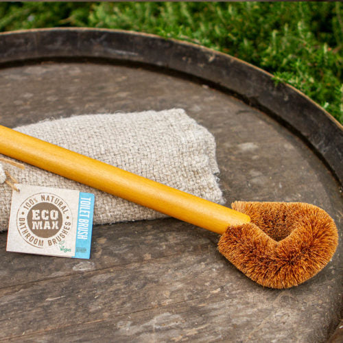 Eco Max Toilet Brush - Naturally Anti-Bacterial Coconut Fibre with Wood Handle