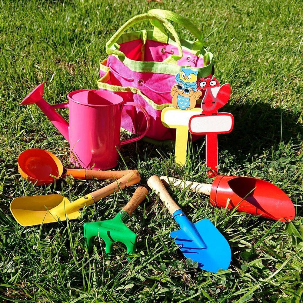 Children's 8 Piece Metal Garden Tool Set with Carry Bag