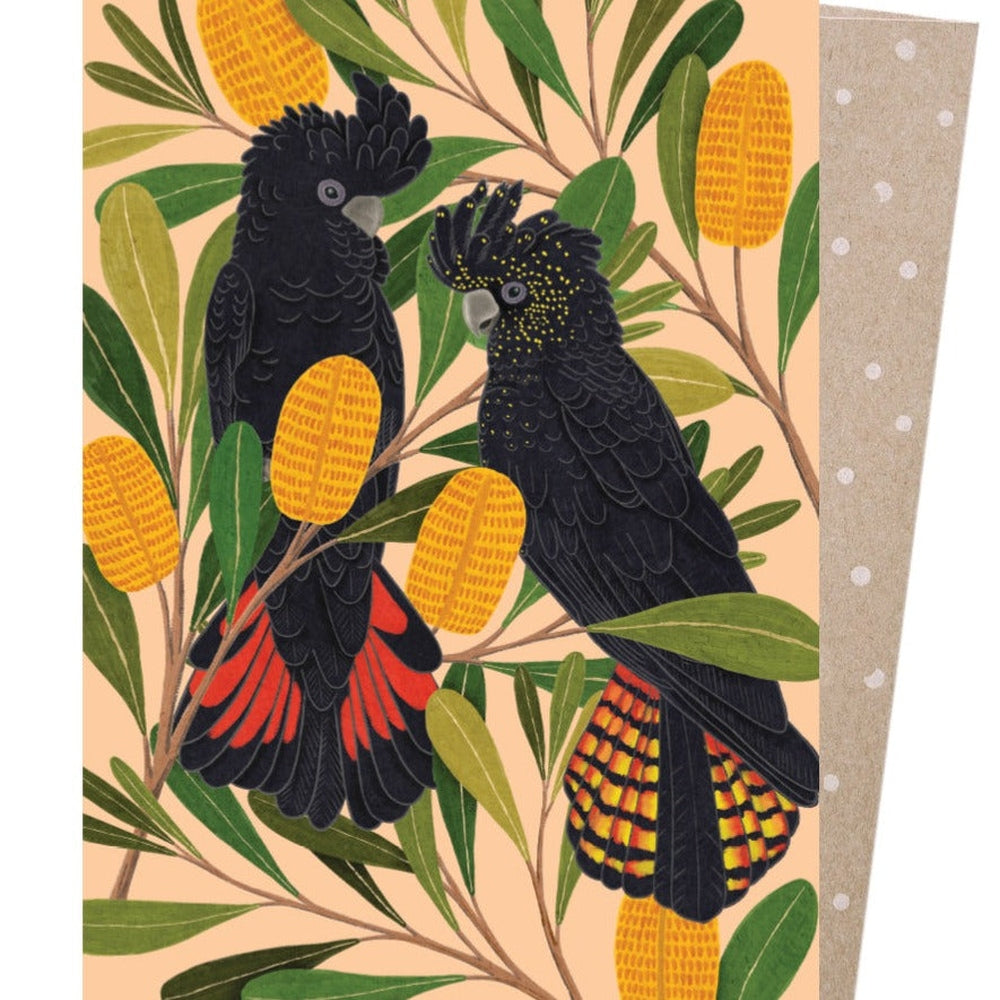 Earth Greetings - Greeting Card - Cockatoos & Banksia.