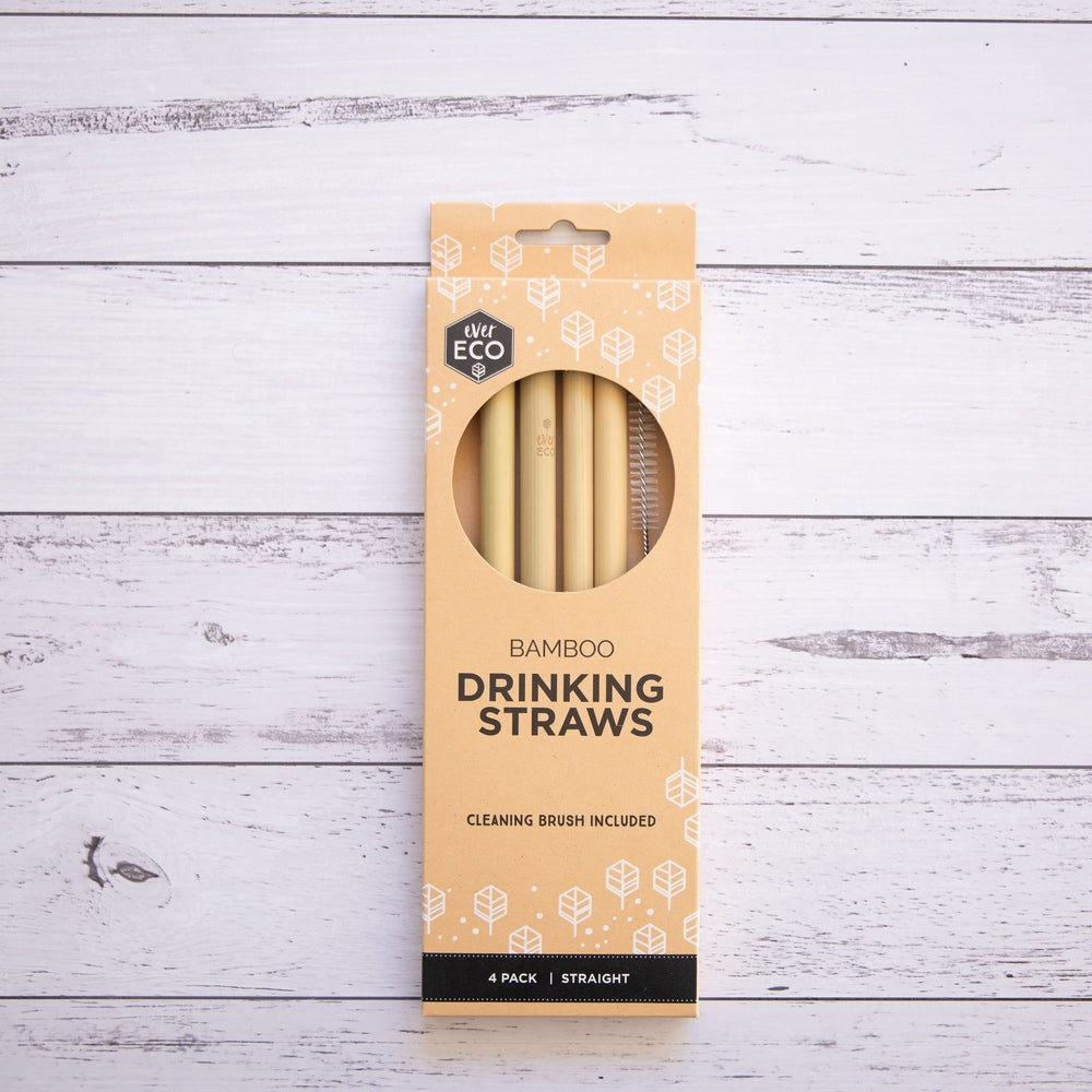 Bamboo Drinking Straws - 4 Pack