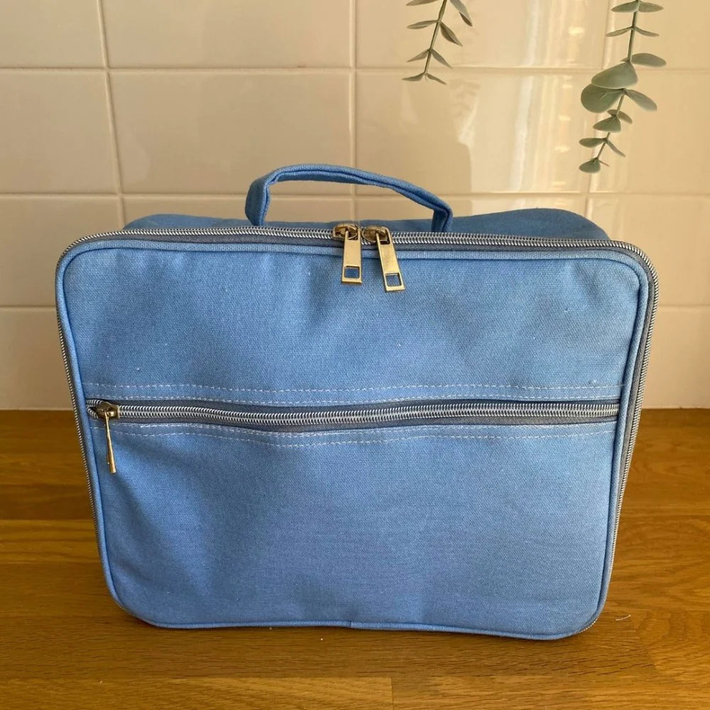 Insulated Cotton Canvas Lunch Bag - Denim