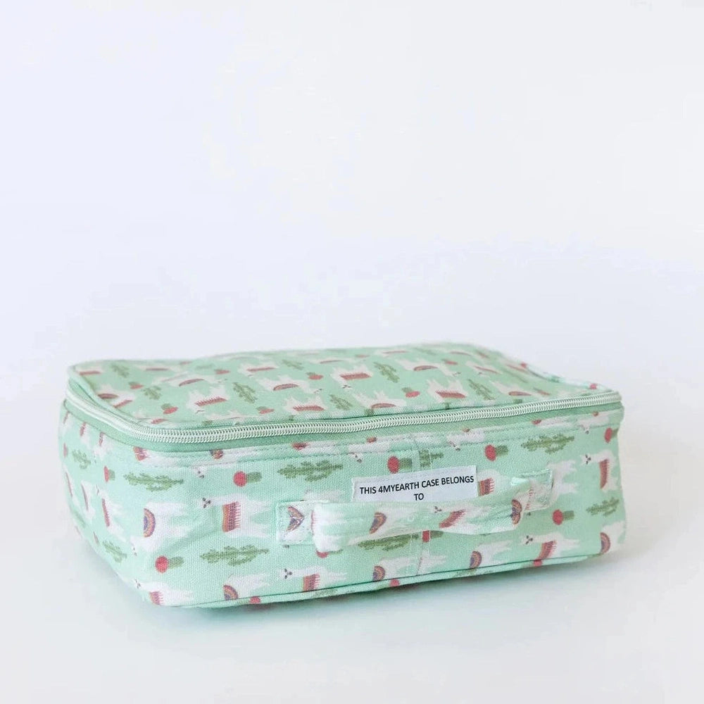 Insulated Cotton Canvas Lunch Bag - Llama Design