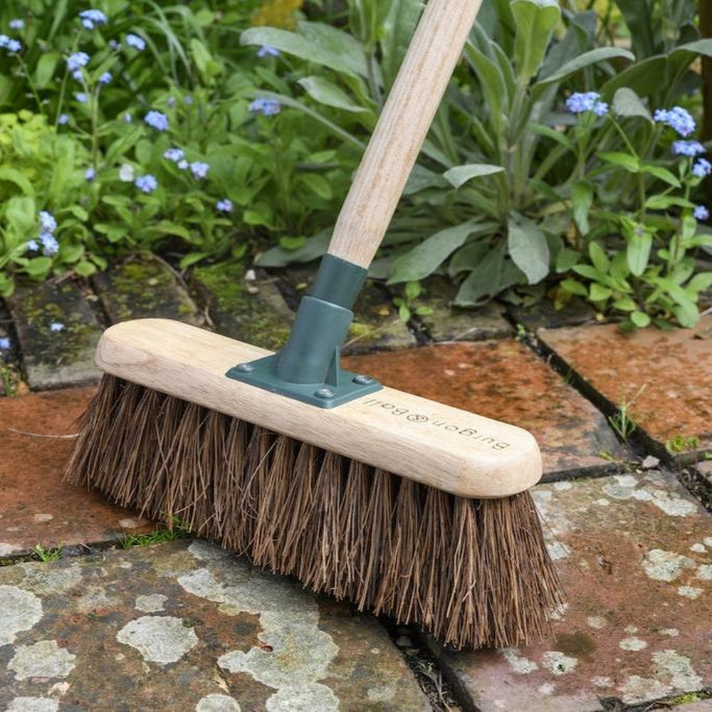 Burgon & Ball Outdoor Broom with 12" Bassine Bristle Head, Urban Revolution.
