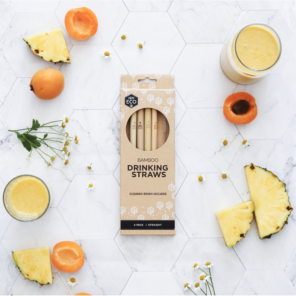 Bamboo Drinking Straws - 4 Pack