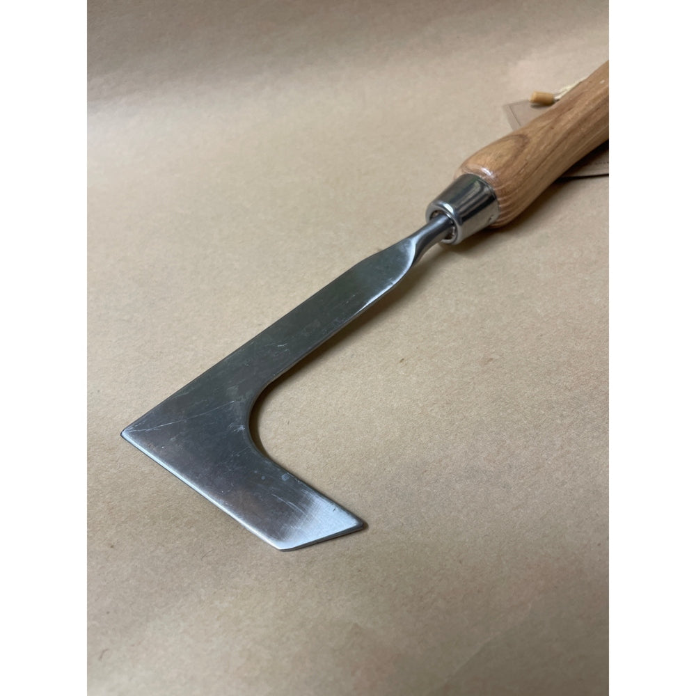 Stainless Steel Pavement Weeding Knife with Ash Wood Handle.