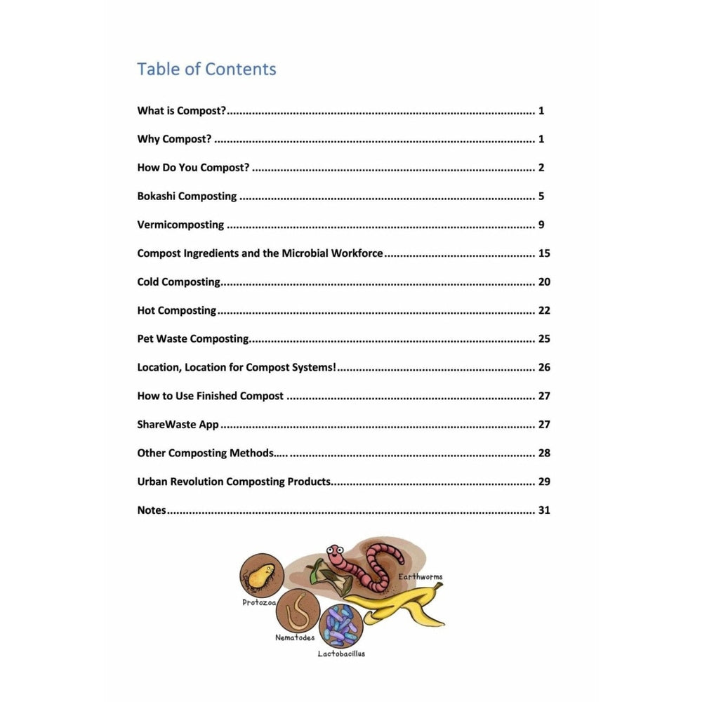 Contents Page of the Urban Revolution Guidebook