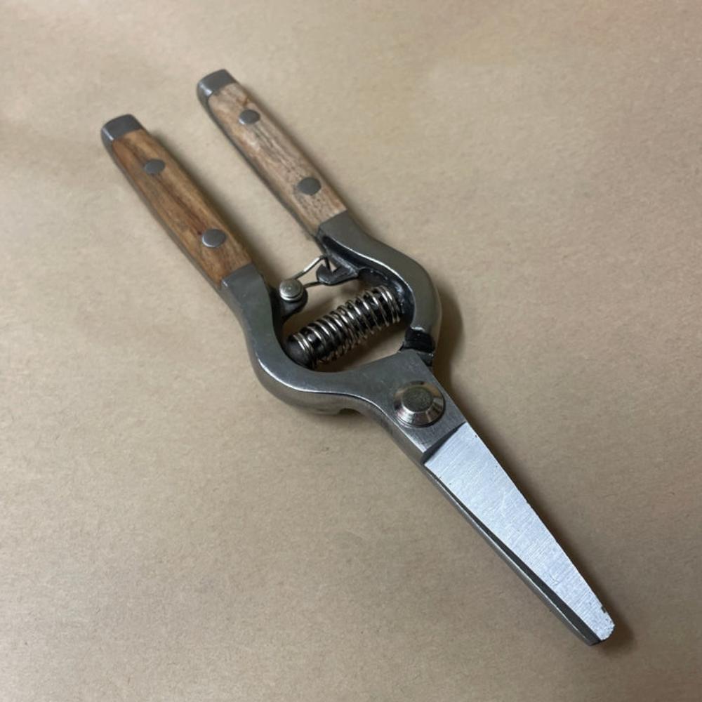 Ashwood Traditional Garden Flower Snips with Stainless Steel Blades and Ash Wood Handles.