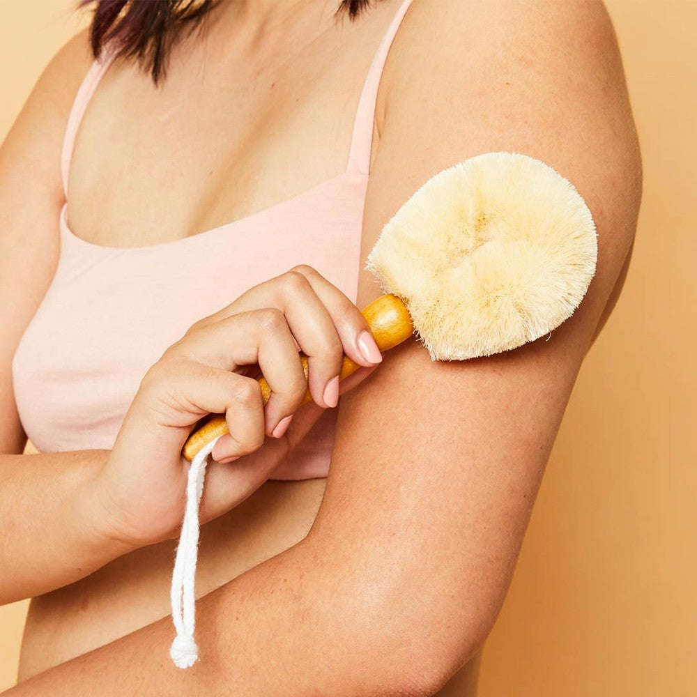 Eco Max Travel Body Brush - Wet/Dry - Sisal Fibre with Wood Handle