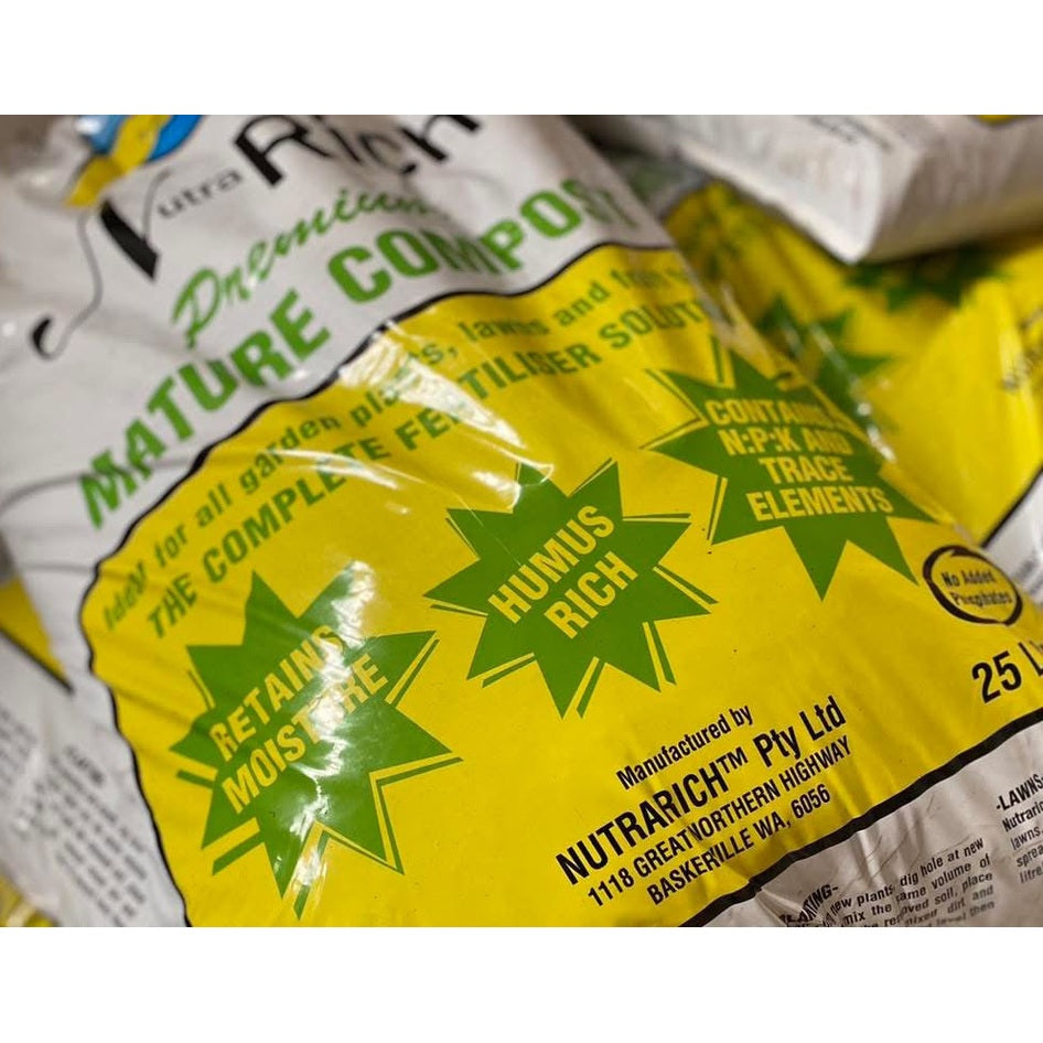 Bag of mature compost