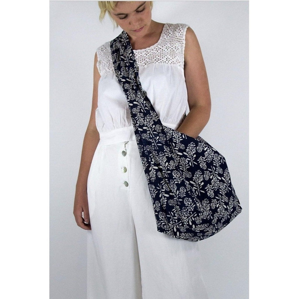 100% Cotton Flora Bag - Wattle Indigo