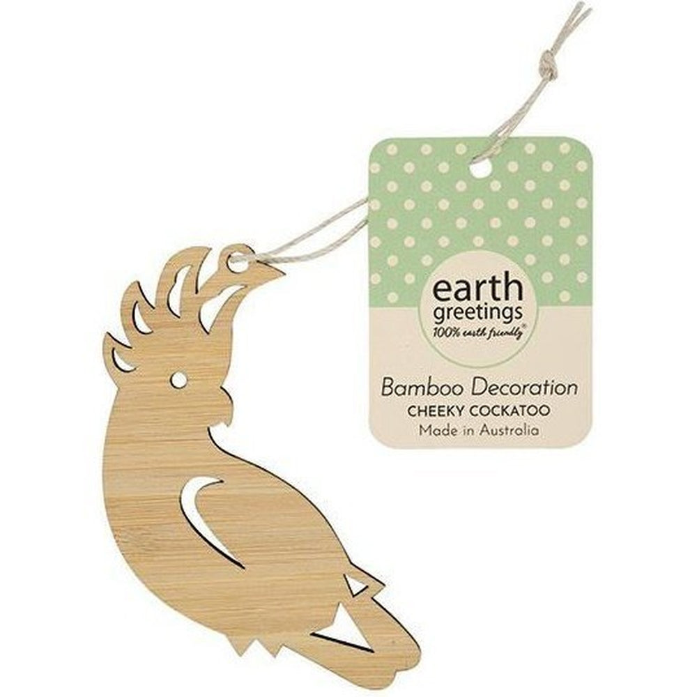 Earth Greetings Bamboo Decoration - Cheeky Cockatoo