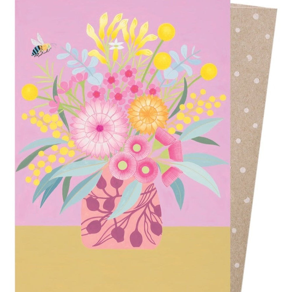 Earth Greetings Occasion Card Printed with Vegetable Inks - Blue Banded Bee