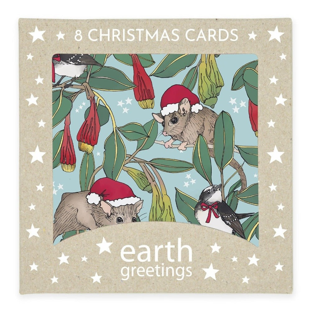 Earth Greetings Pack of 8 Christmas Cards - Festive Forest
