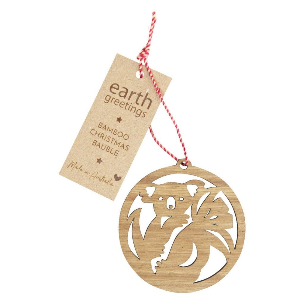 Earth Greetings Bamboo Christmas Bauble - Koala Cuddle