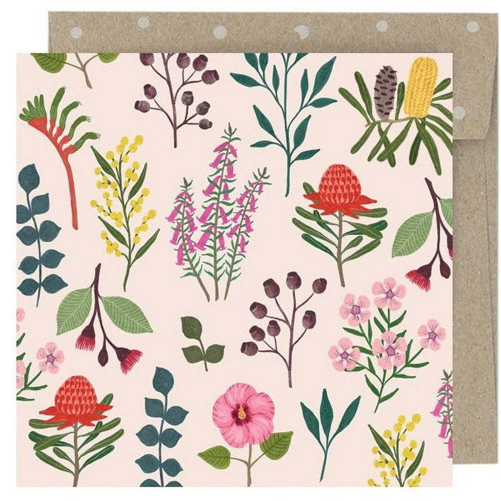 Earth Greetings Mini Card - Australian Wildflowers.
