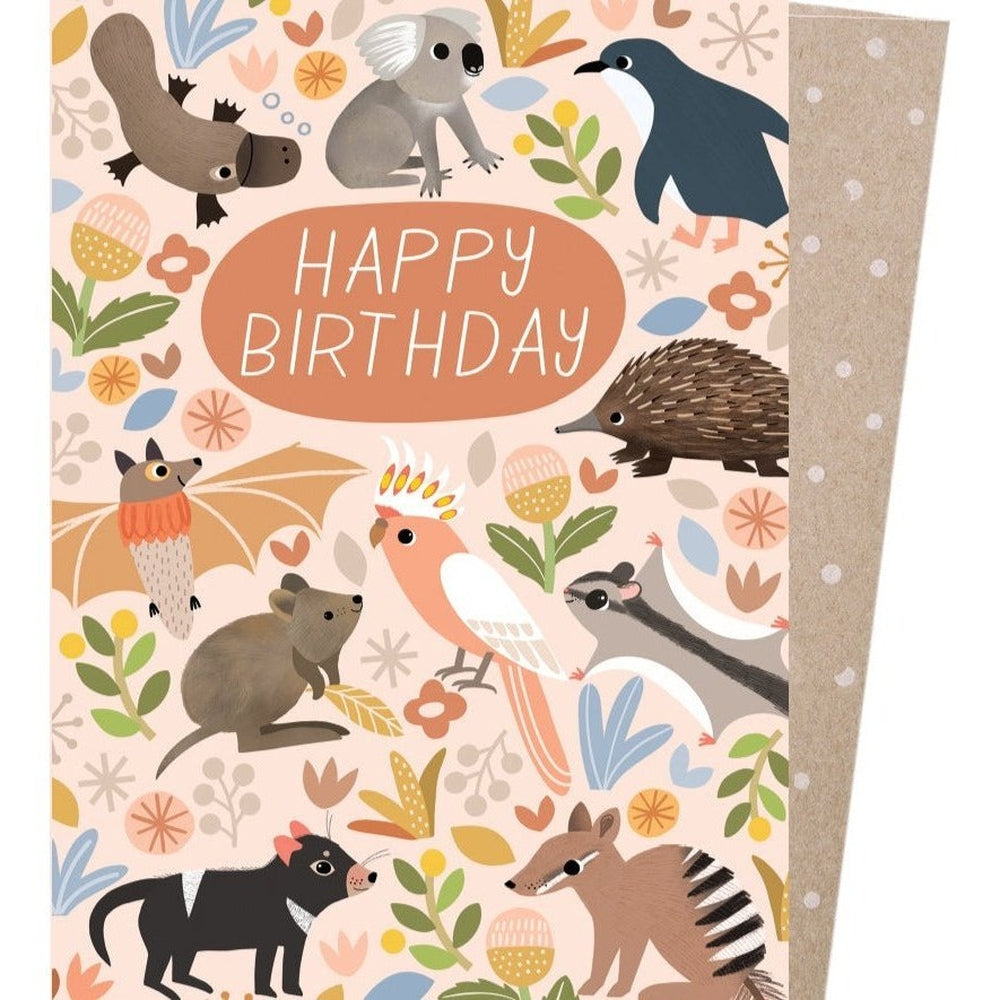 Earth Greetings Birthday Card Printed with Vegetable Inks - Everyone's Invited