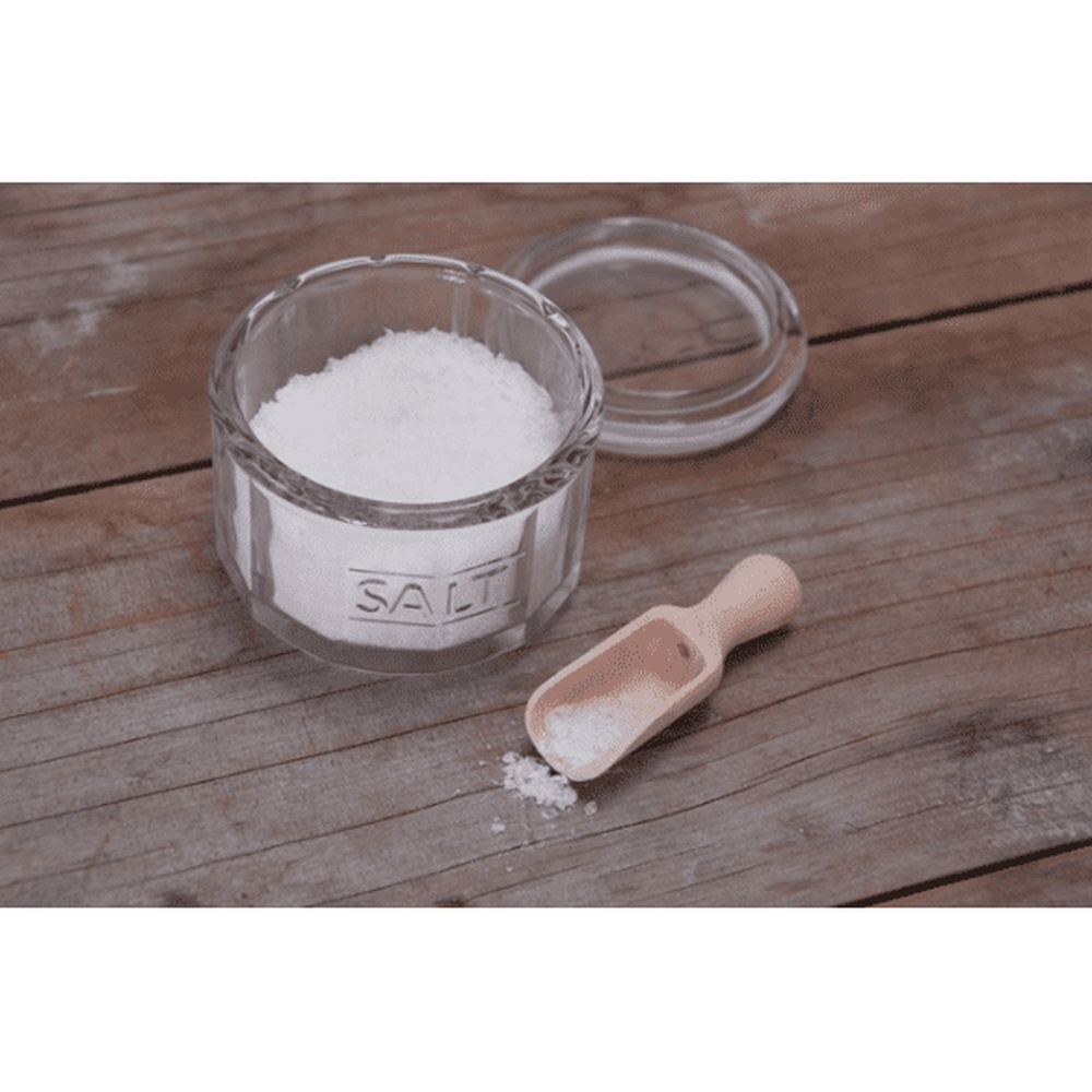 Glass Salt Pot With Wooden Scoop