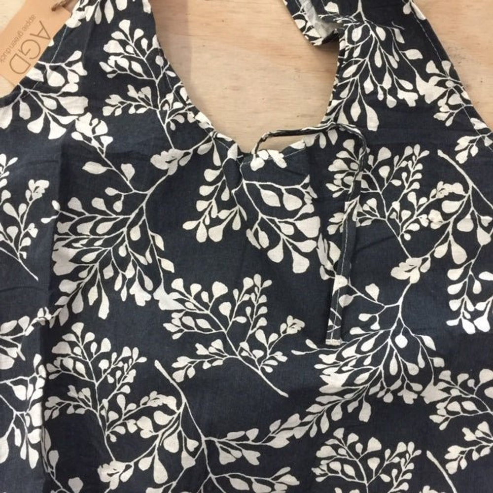 Hampi Shopping Bags - 100% Cotton Screen-Printed Machine Washable Fern Charcoal