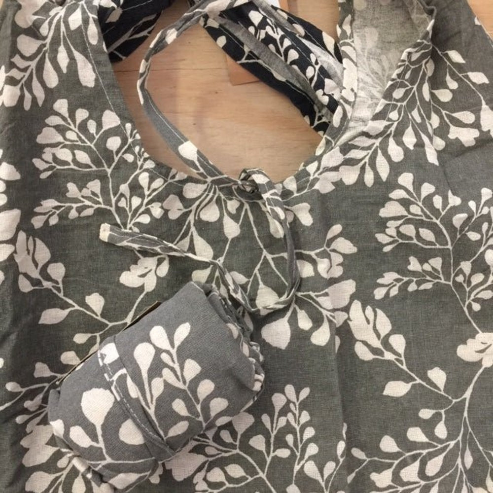 Hampi Shopping Bags - 100% Cotton Screen-Printed Machine Washable Fern Taupe