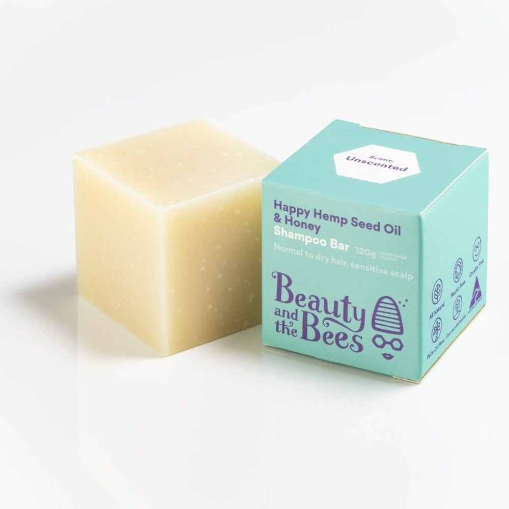 Beauty & the Bees -Happy Hemp Seed Oil & Honey Shampoo Bar for Dry Hair/Sensitive Scalp, Urban Revolution.
