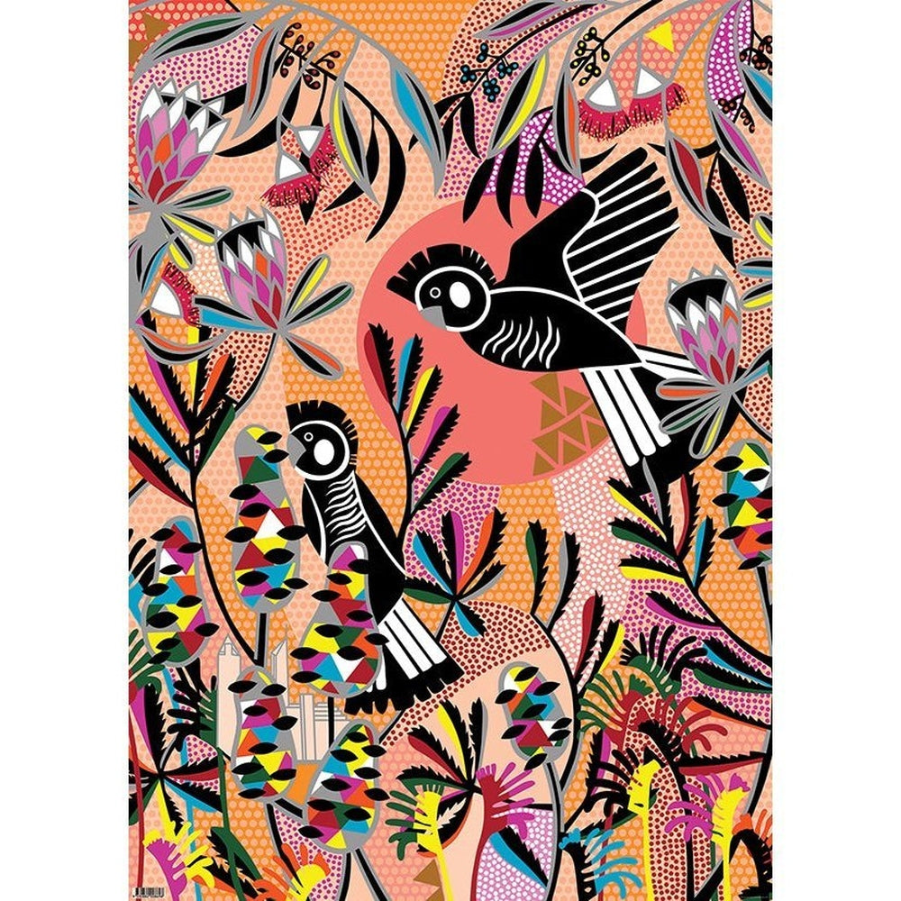 Earth Greetings Folded Wrap - Carnaby's Cockatoo