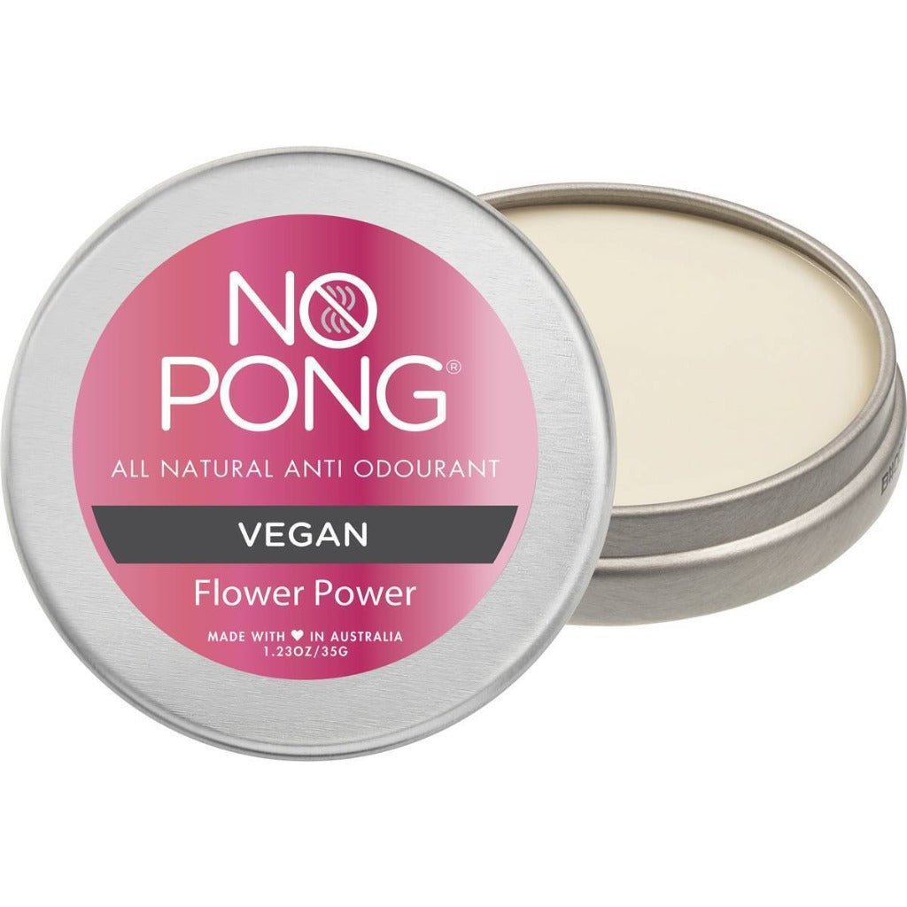 No Pong Natural Deodorant in Tin- Flower Power Vegan, Urban Revolution. 