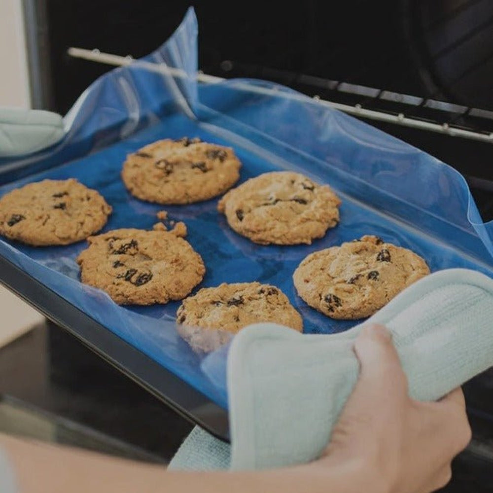 One Wrap Being Used as a Baking Sheet to Make Cookies.
