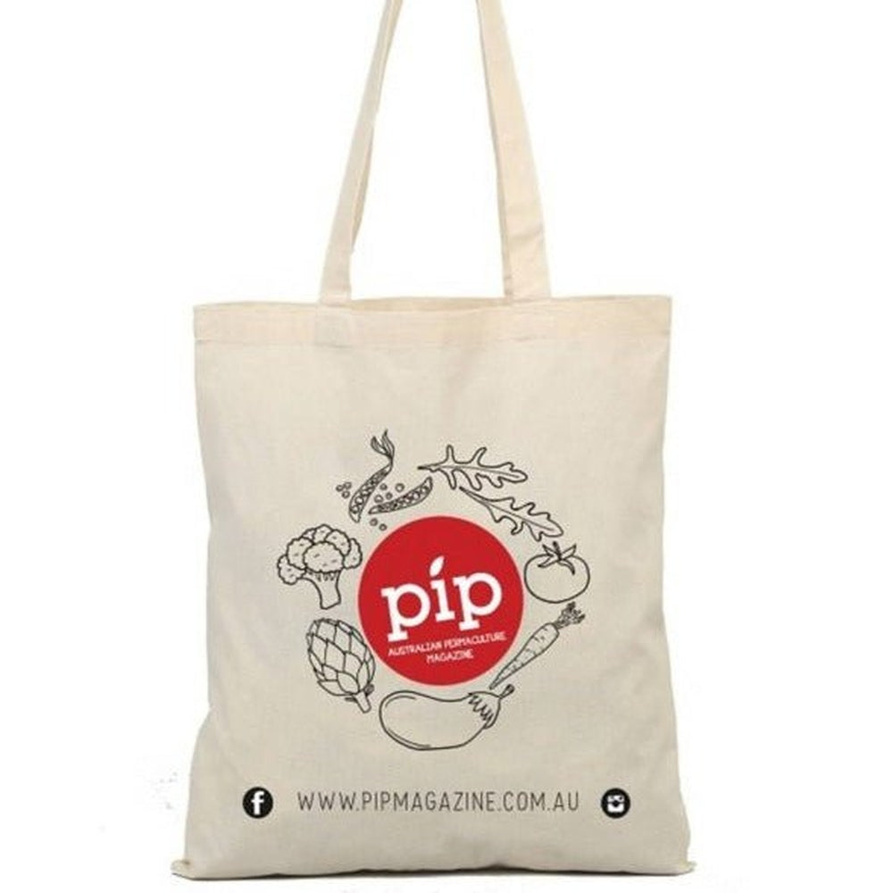 100% Cotton Pip Magazine Tote Bag - Vegies