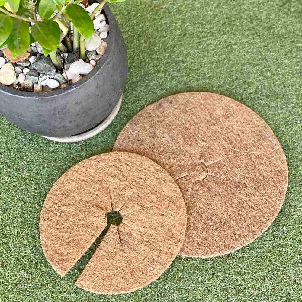 Round Pot Mulch Matting Options Size Comparison