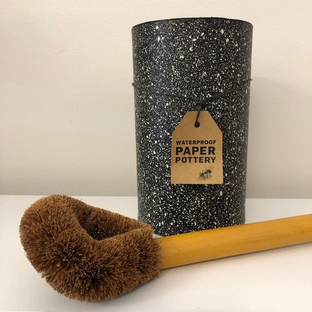 Eco Max Toilet Brush Holder Paper Pottery - Granite - Urban Revolution