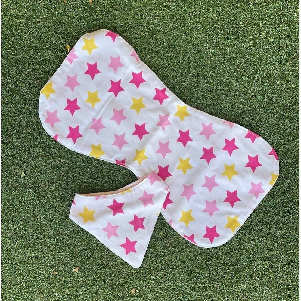 baby burb and bib made from up cycled fabric