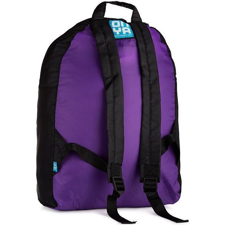 Onya Backpacks - Black &amp; Purple / Garden (Back)