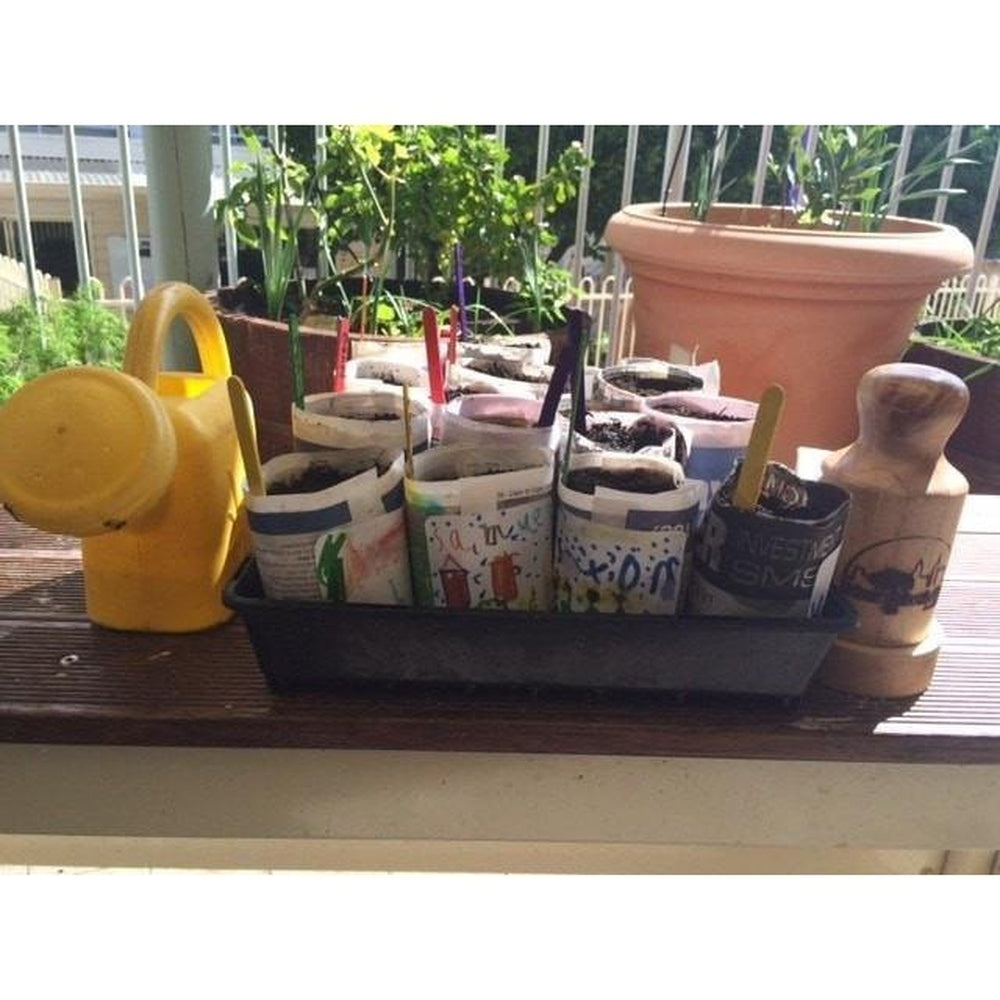 Urban Revolution Australia Wooden Newspaper Pot Maker - Pine - Rippa Woodturning Garden