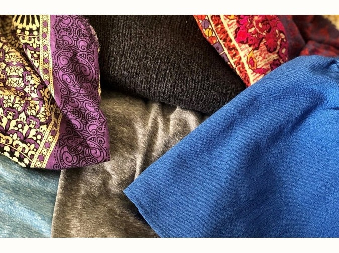 Pile of clothing to be recycled