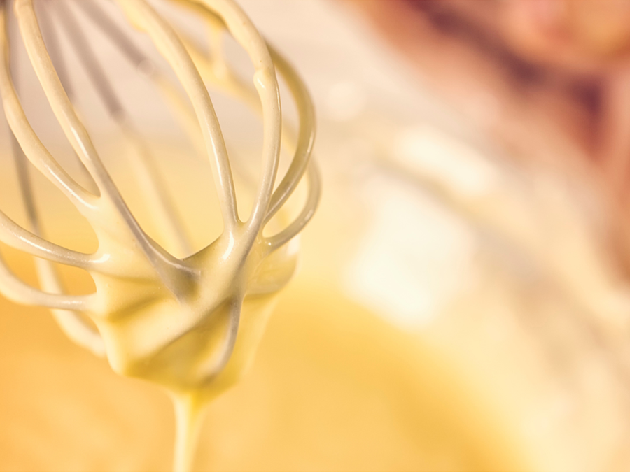 Cake batter with whisk