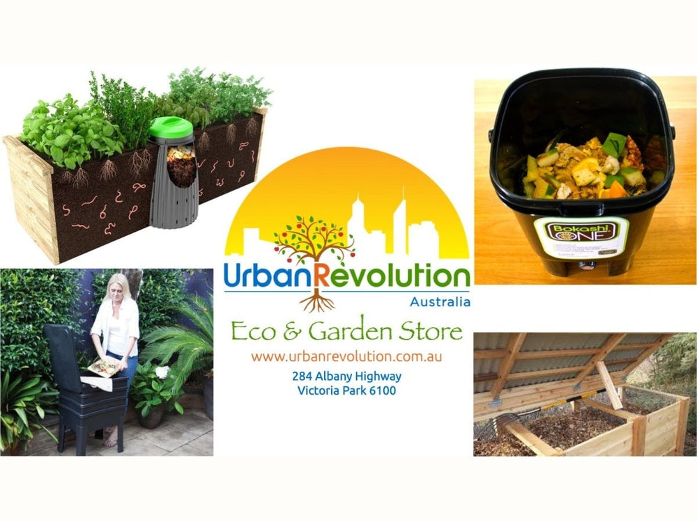 Home Composting Options Image with Worm Tower, Bokashi, Worm Farm and Hot Composting Bays