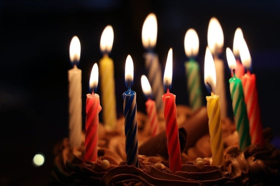 birthday cake with candles