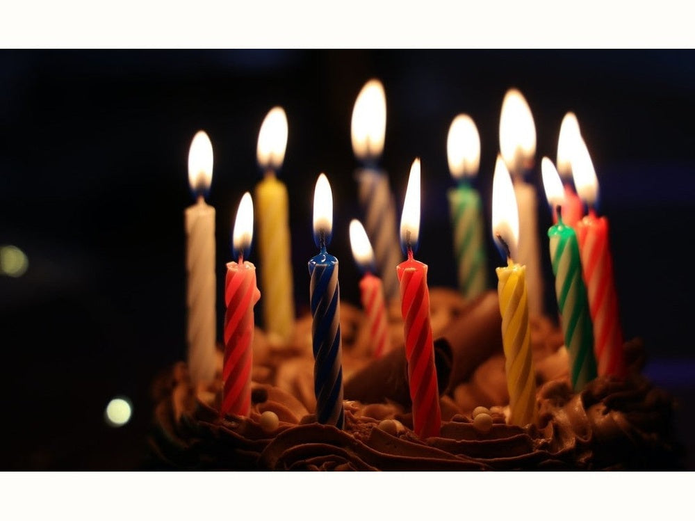 birthday cake with candles