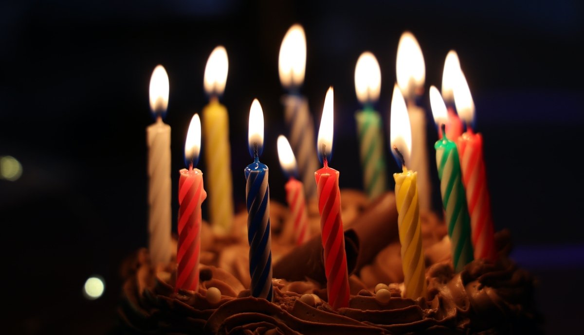 birthday cake with candles