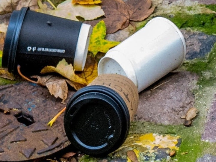 coffee cups on ground