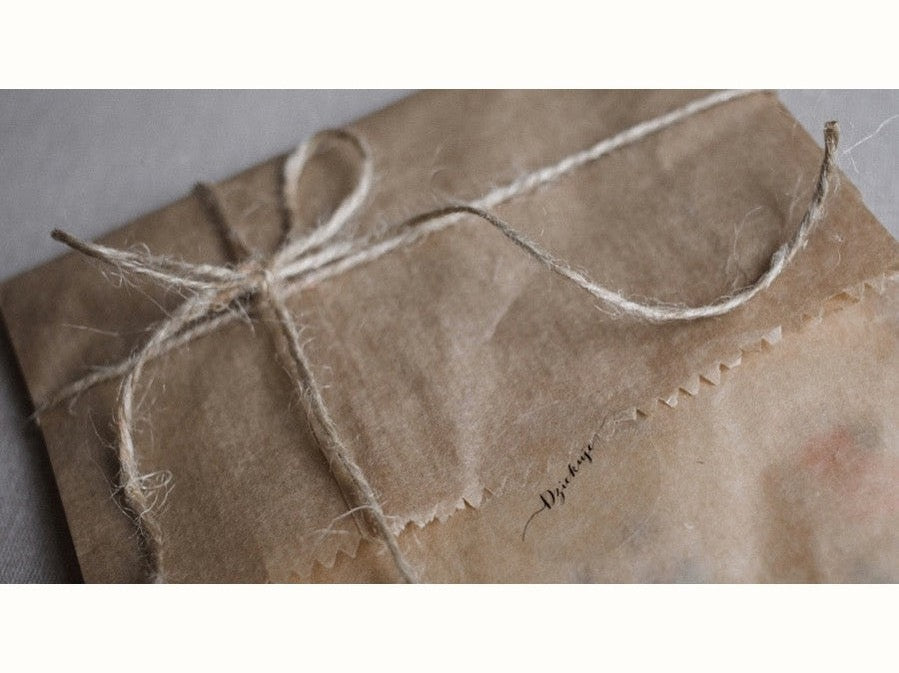 Eco gift with linen and twine