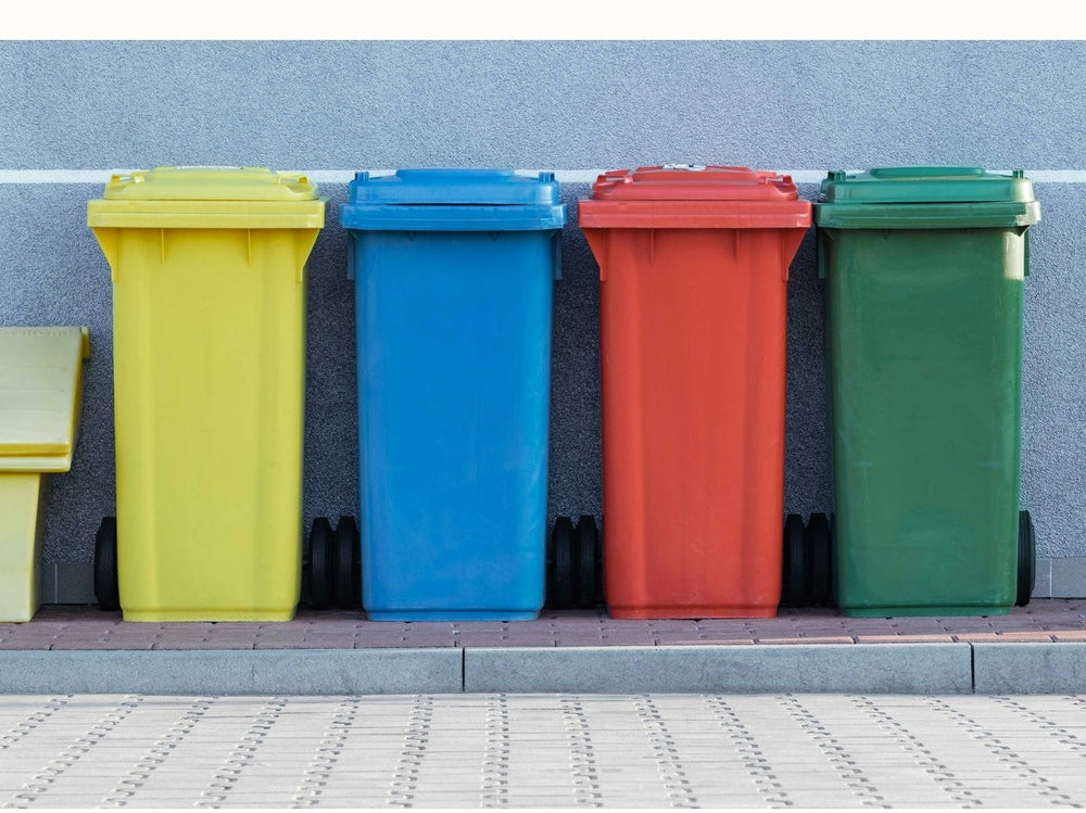 coloured recycling bins